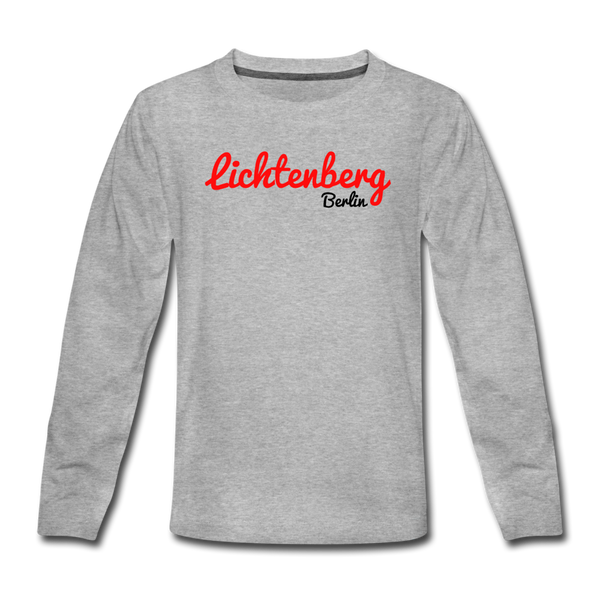 Lichtenberg Berlin - Teenager Langarmshirt - Grau meliert
