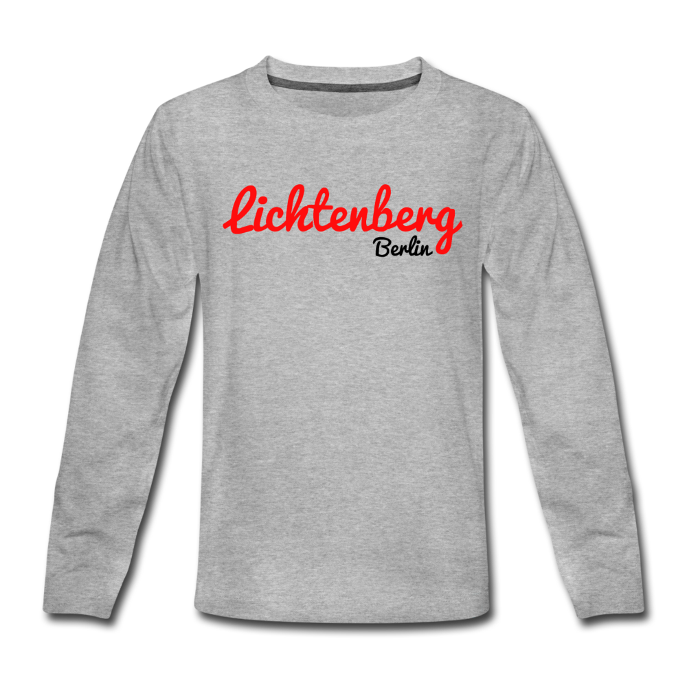 Lichtenberg Berlin - Kinder Langarmshirt - Grau meliert