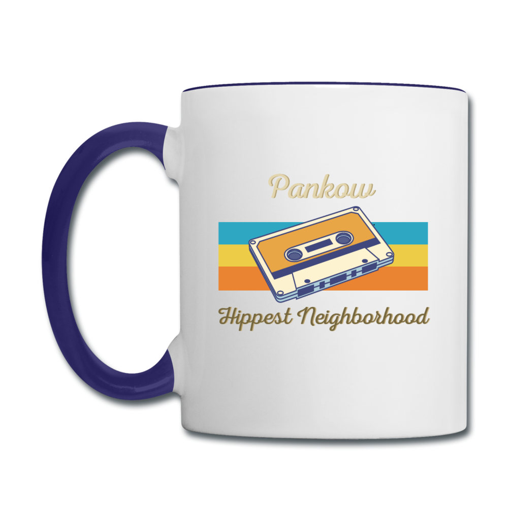 Pankow Hippest Neighborhood - Tasse zweifarbig - Weiß/Kobaltblau
