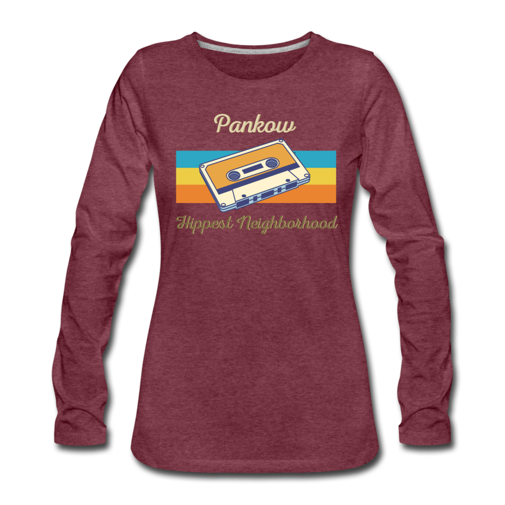 Pankow Hippest Neighborhood - Frauen Premium Langarmshirt - Bordeauxrot meliert