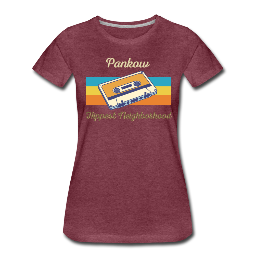 Pankow Hippest Neighborhood - Frauen Premium T-Shirt - Bordeauxrot meliert