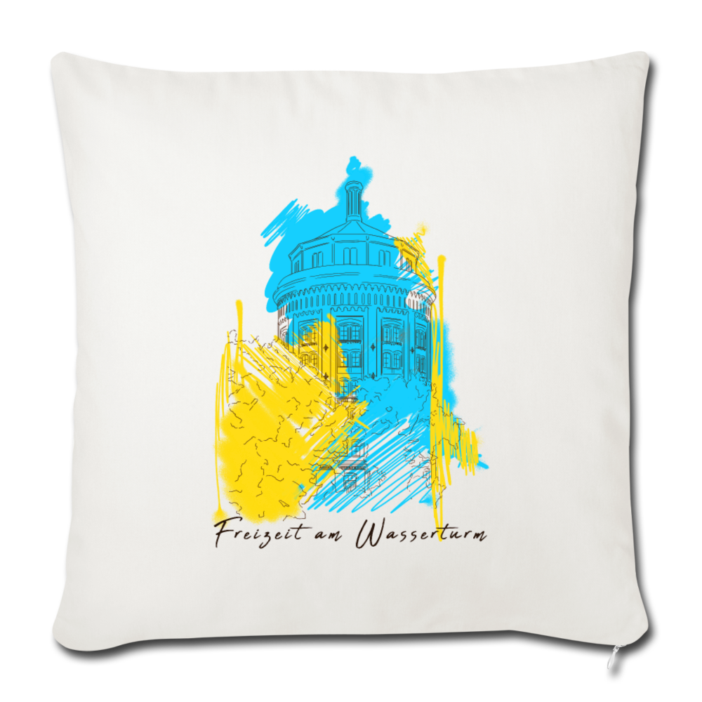 Freizeit am Wasserturm - Sofakissen mit Füllung (45 x 45 cm) - Naturweiß
