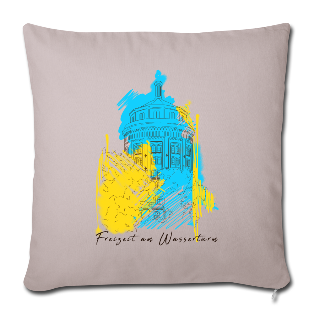Freizeit am Wasserturm - Sofakissen mit Füllung (45 x 45 cm) - helles Taupe