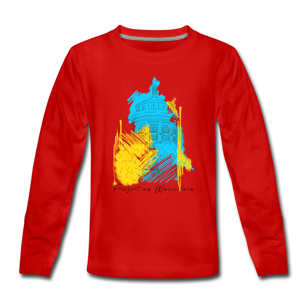 Freizeit am Wasserturm - Kinder Langarmshirt - Rot