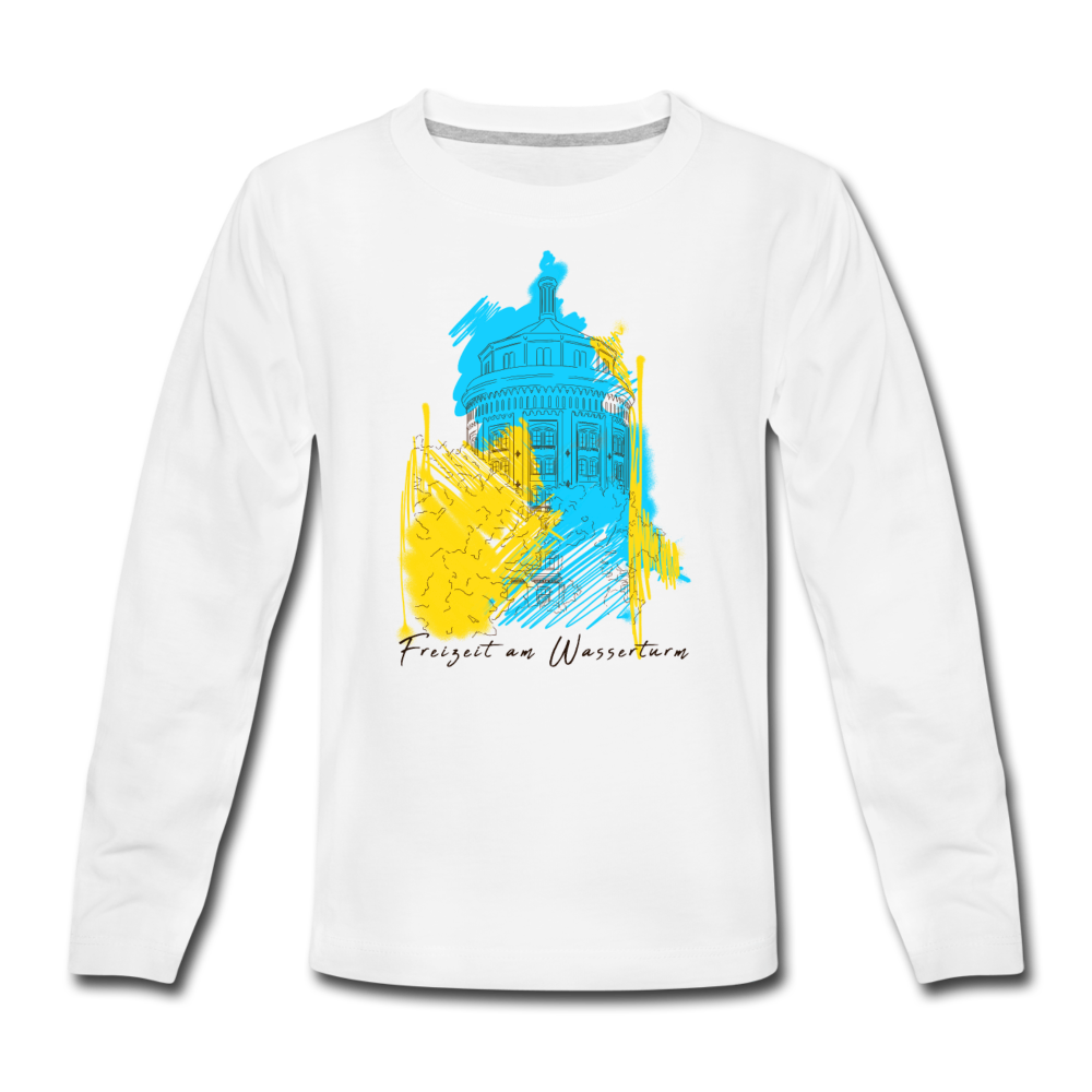 Freizeit am Wasserturm - Teenager Langarmshirt - Weiß