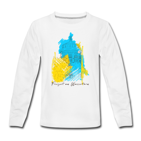 Freizeit am Wasserturm - Teenager Langarmshirt - Weiß