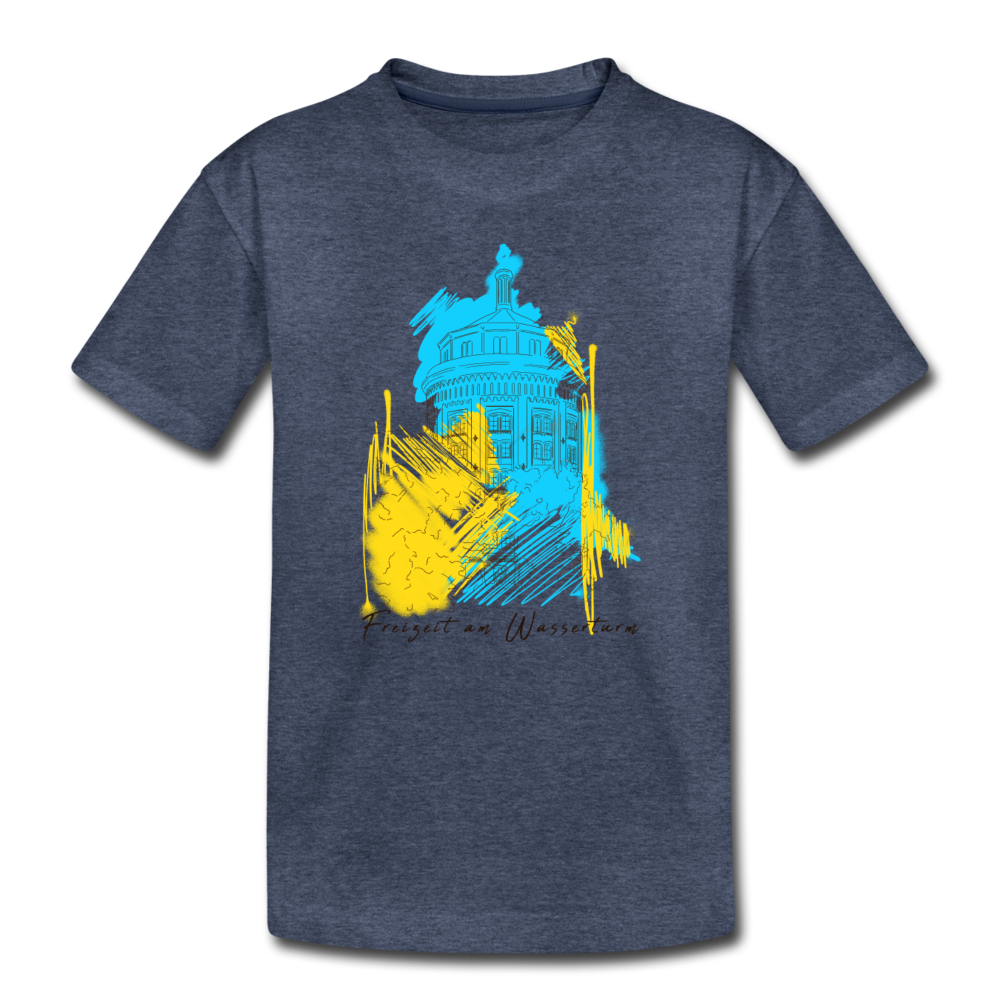 Freizeit am Wasserturm - Teenager Premium T-Shirt - Blau meliert