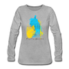 Freizeit am Wasserturm - Frauen Premium Langarmshirt - Grau meliert