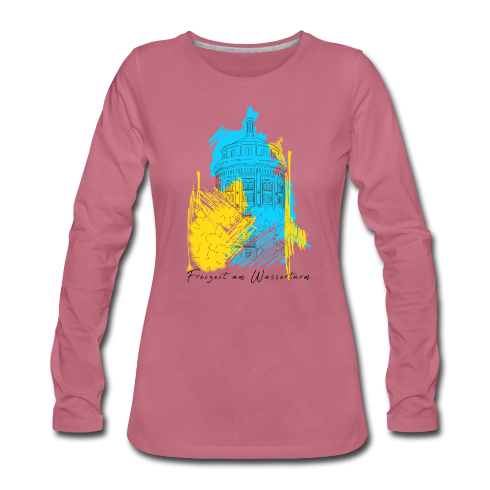 Freizeit am Wasserturm - Frauen Premium Langarmshirt - Malve