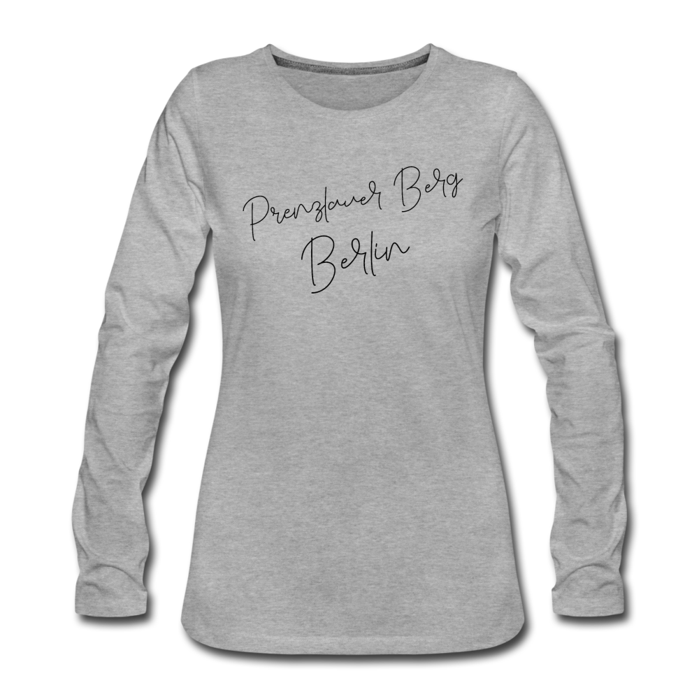 Prenzlauer Berg - Frauen Premium Langarmshirt - Grau meliert