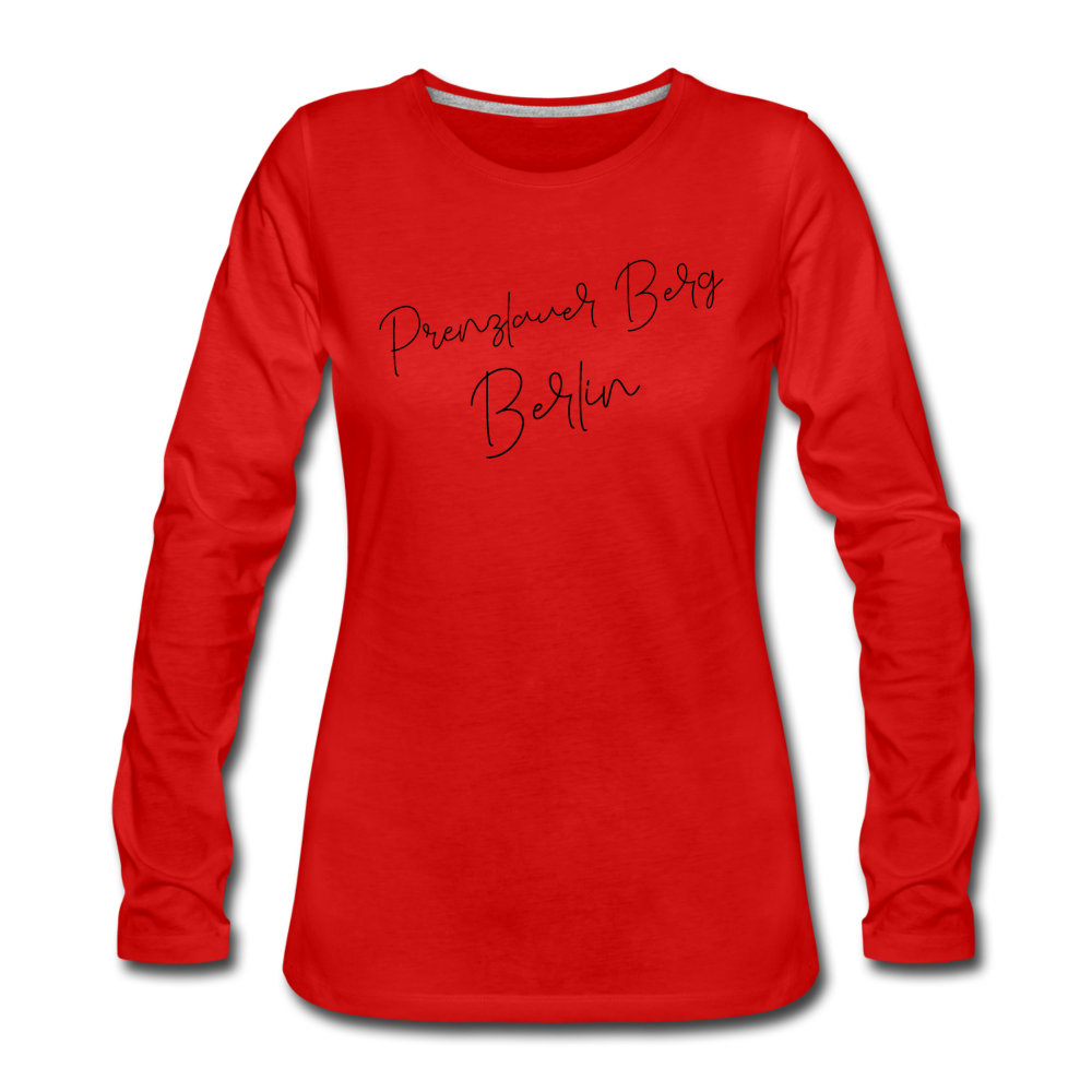 Prenzlauer Berg - Frauen Premium Langarmshirt - Rot