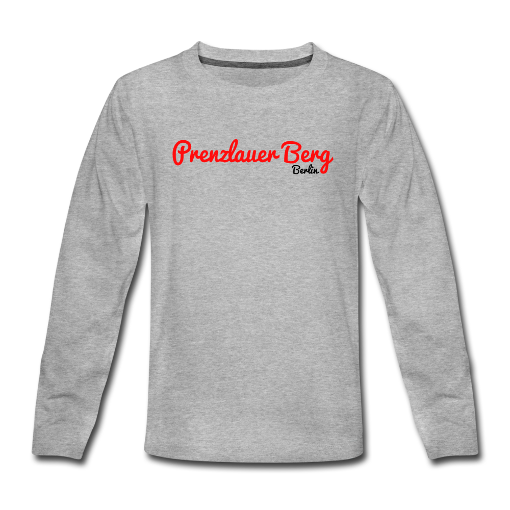 Prenzlauer Berg Berlin - Teenager Langarmshirt - Grau meliert