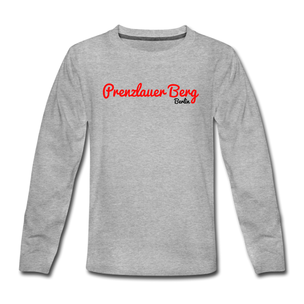 Prenzlauer Berg Berlin - Teenager Langarmshirt - Grau meliert