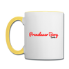 Prenzlauer Berg Berlin - Tasse zweifarbig - Weiß/Gelb