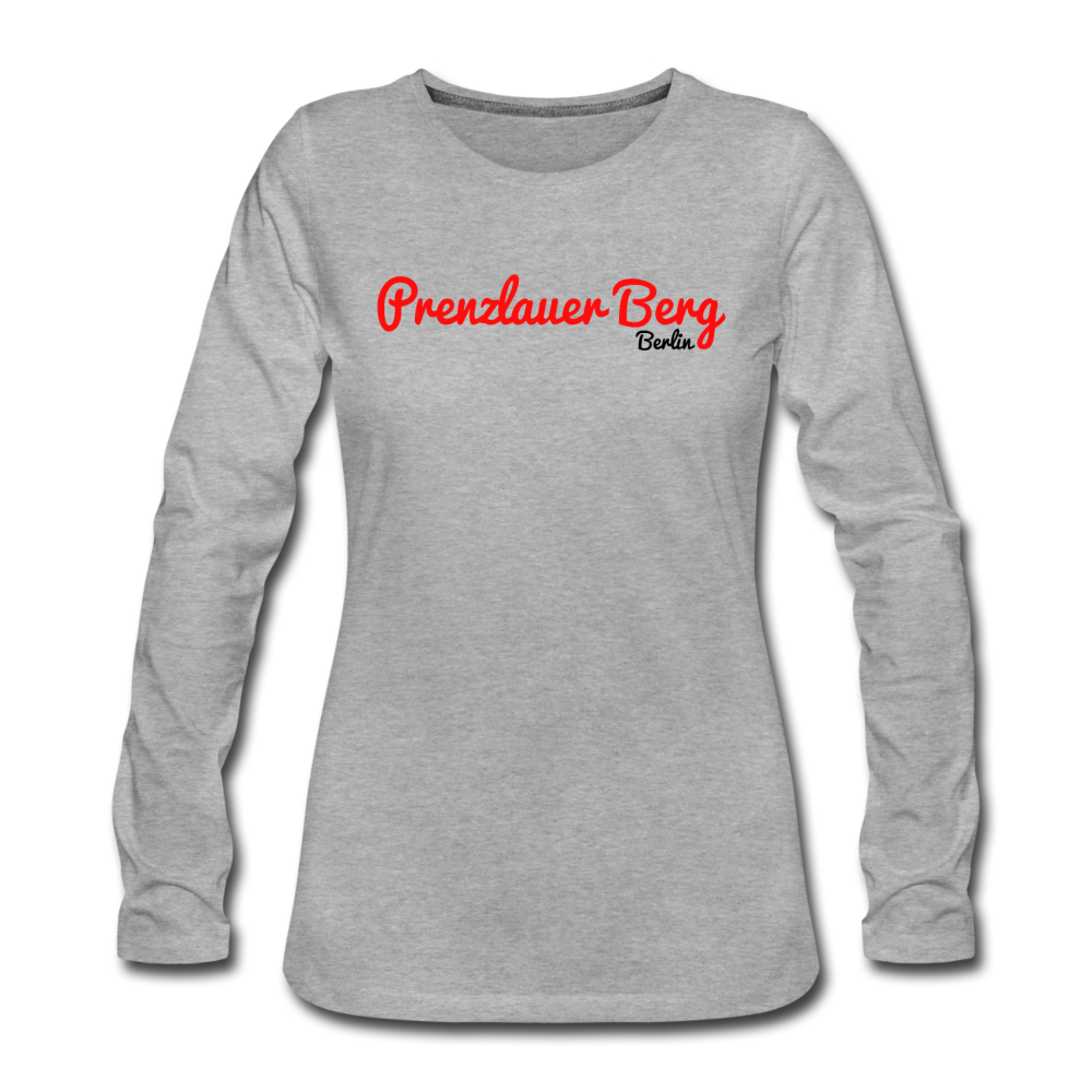 Prenzlauer Berg Berlin - Frauen Premium Langarmshirt - Grau meliert