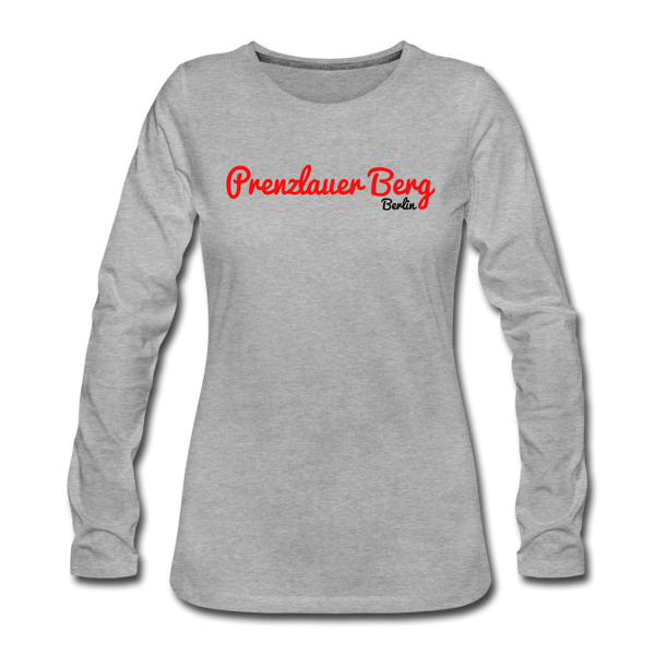 Prenzlauer Berg Berlin - Frauen Premium Langarmshirt - Grau meliert