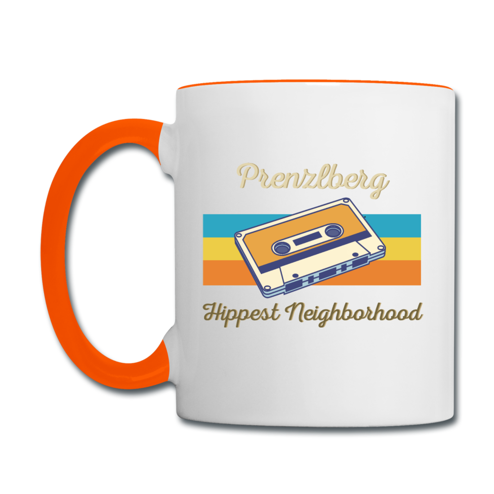 PrenzlBerg Hippest Neighborhood - Tasse zweifarbig - Weiß/Orange