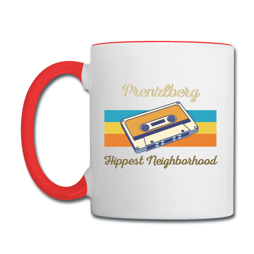 PrenzlBerg Hippest Neighborhood - Tasse zweifarbig - Weiß/Rot