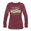 PrenzlBerg Hippest Neighborhood - Frauen Premium Langarmshirt - Bordeauxrot meliert