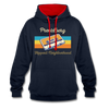 PrenzlBerg Hippest Neighborhood - Kontrast Hoodie - Navy/Rot