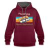 PrenzlBerg Hippest Neighborhood - Kontrast Hoodie - Weinrot/Anthrazit