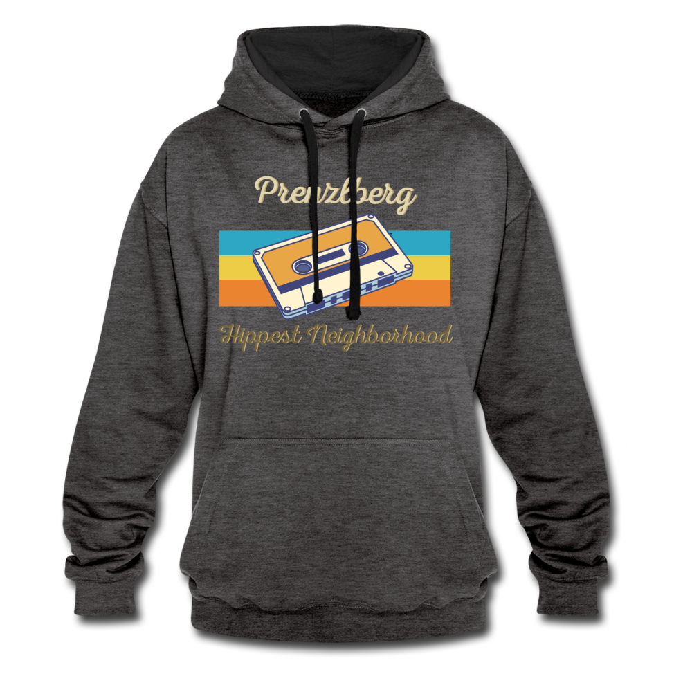 PrenzlBerg Hippest Neighborhood - Kontrast Hoodie - Anthrazit/Schwarz