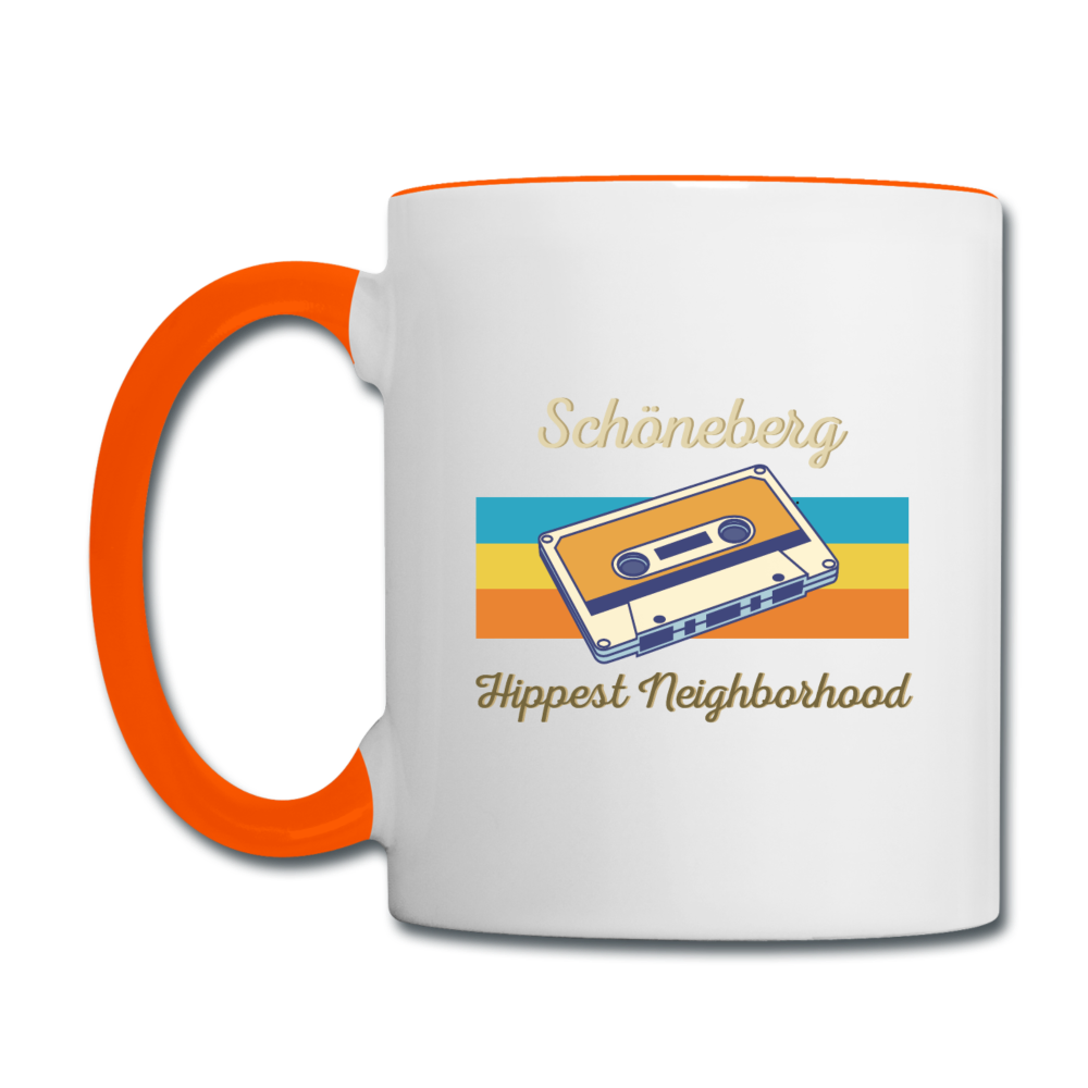 Schöneberg Hippest Neighborhood - Tasse zweifarbig - Weiß/Orange