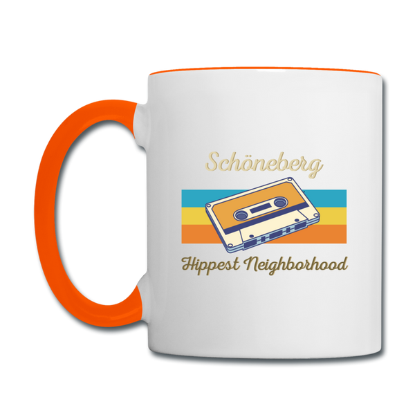 Schöneberg Hippest Neighborhood - Tasse zweifarbig - Weiß/Orange