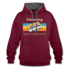 Schöneberg Hippest Neighborhood - Kontrast Hoodie - Weinrot/Anthrazit