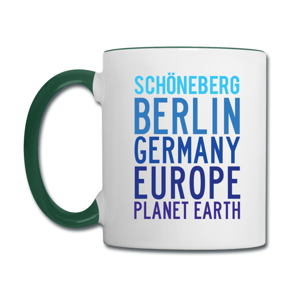 Schöneberg Planet Earth - Tasse zweifarbig - Weiß/Dunkelgrün