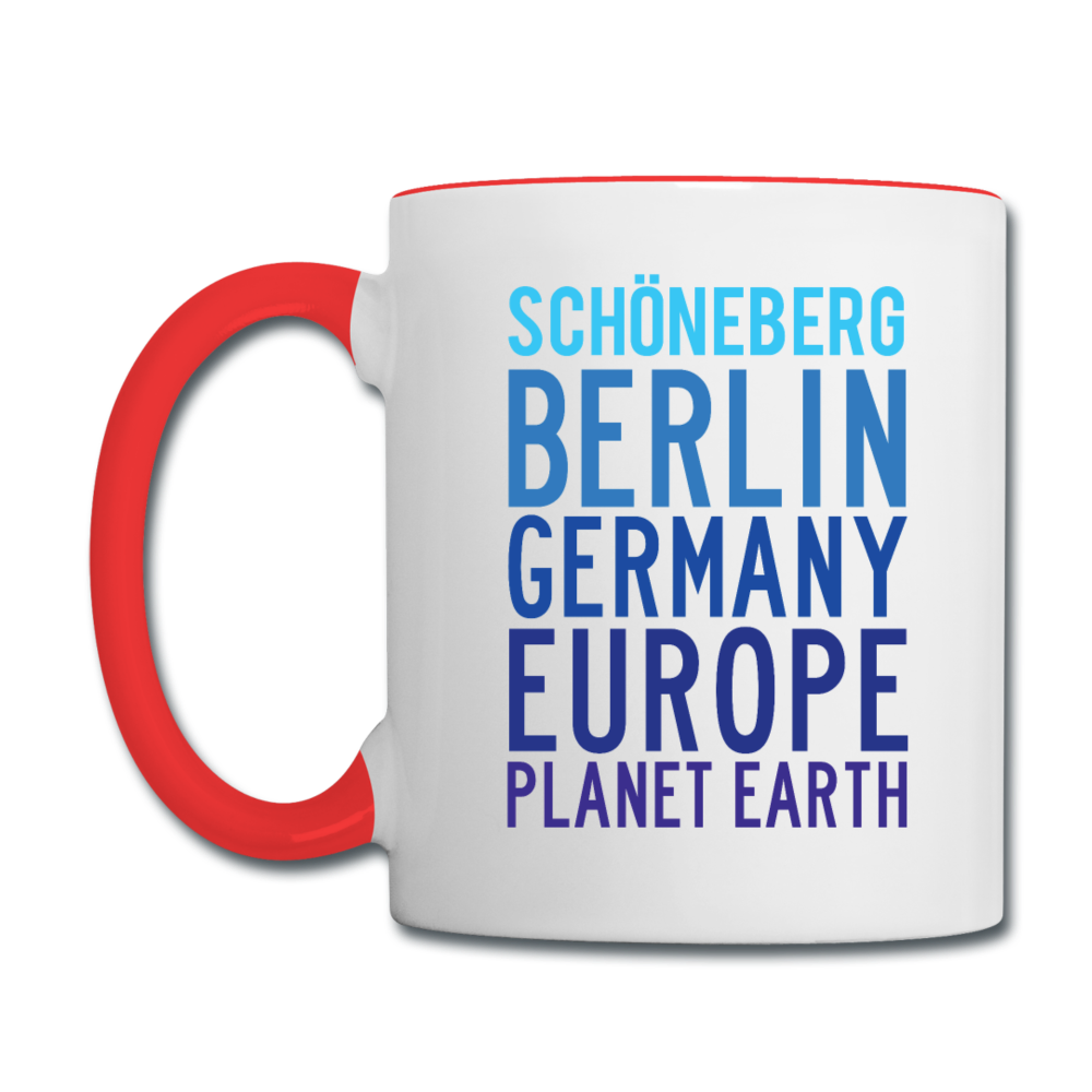 Schöneberg Planet Earth - Tasse zweifarbig - Weiß/Rot