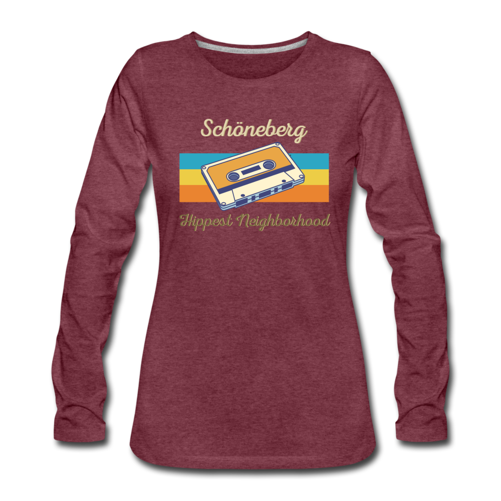 Schöneberg Hippest Neighborhood - Frauen Premium Langarmshirt - Bordeauxrot meliert