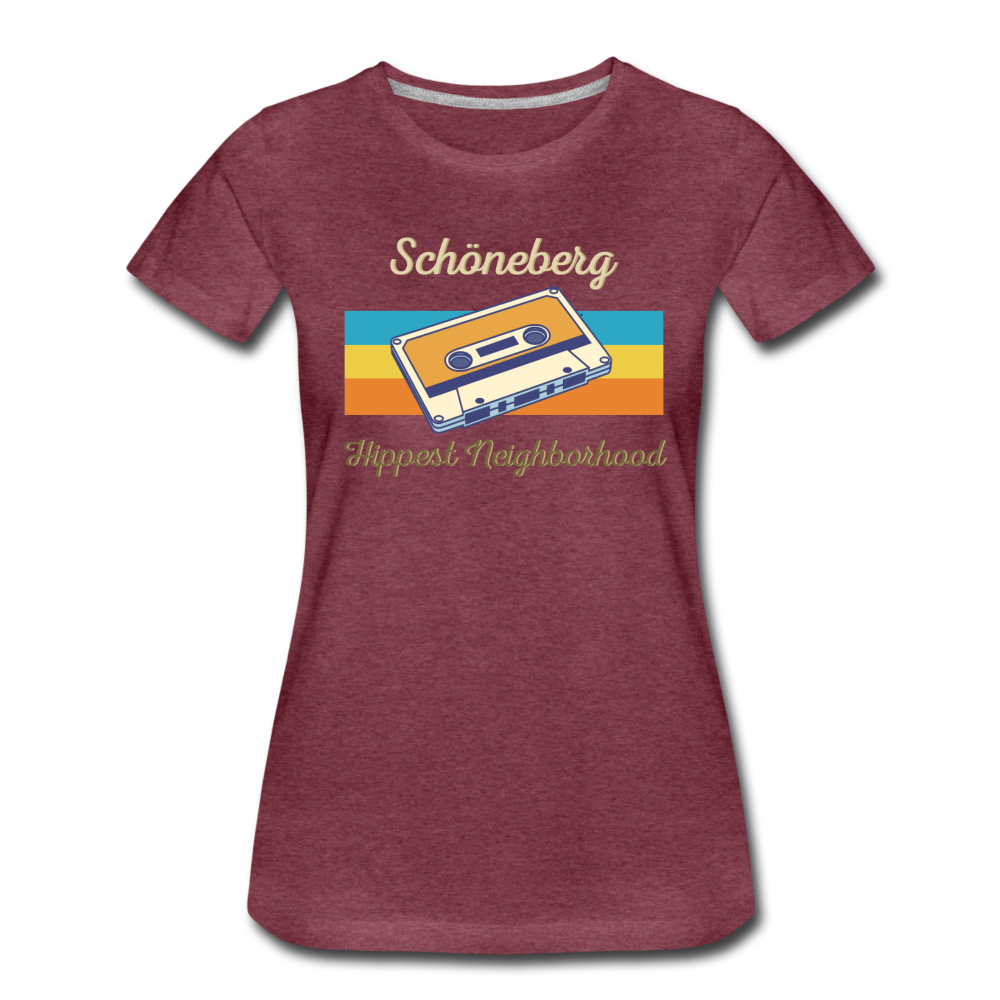 Schöneberg Hippest Neighborhood - Frauen Premium T-Shirt - Bordeauxrot meliert