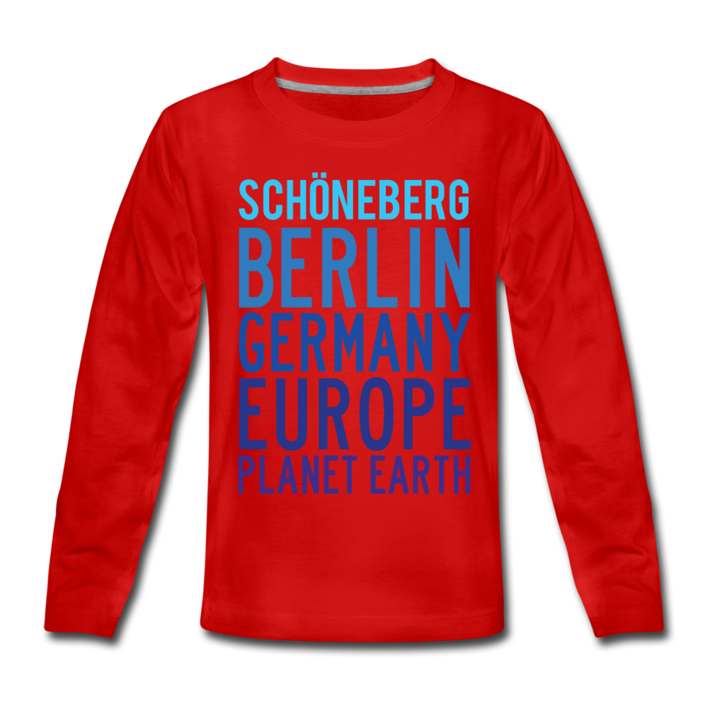 Schöneberg Planet Earth - Kinder Langarmshirt - Rot