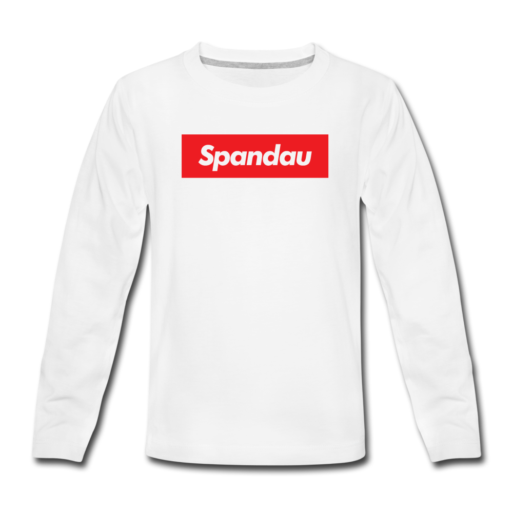 Spandau rot - Teenager Langarmshirt - Weiß