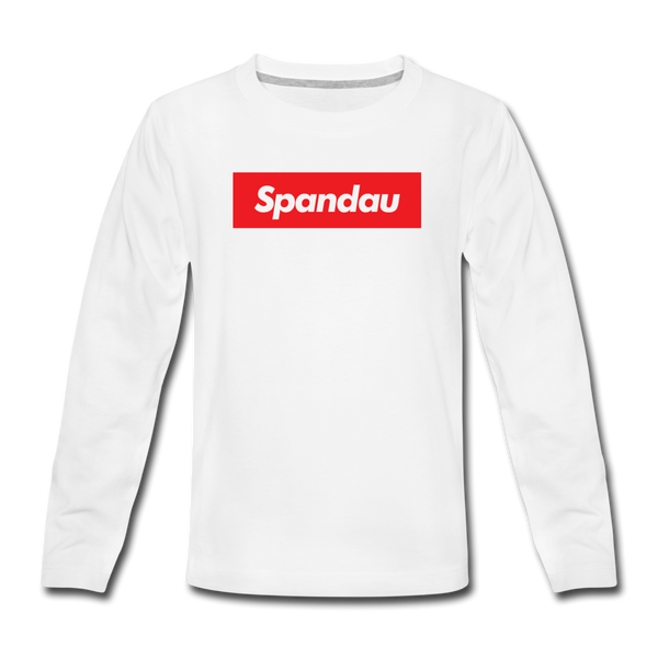 Spandau rot - Teenager Langarmshirt - Weiß