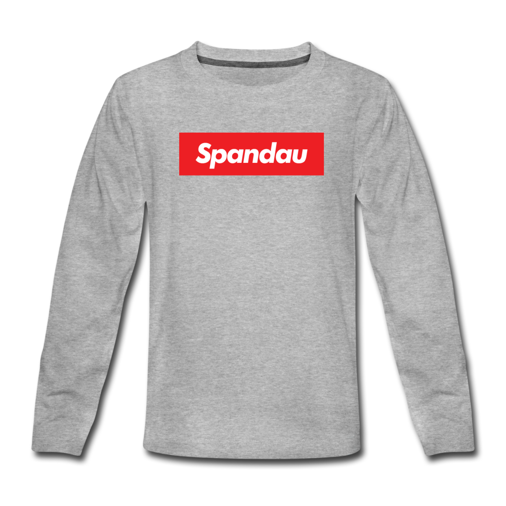 Spandau rot - Teenager Langarmshirt - Grau meliert