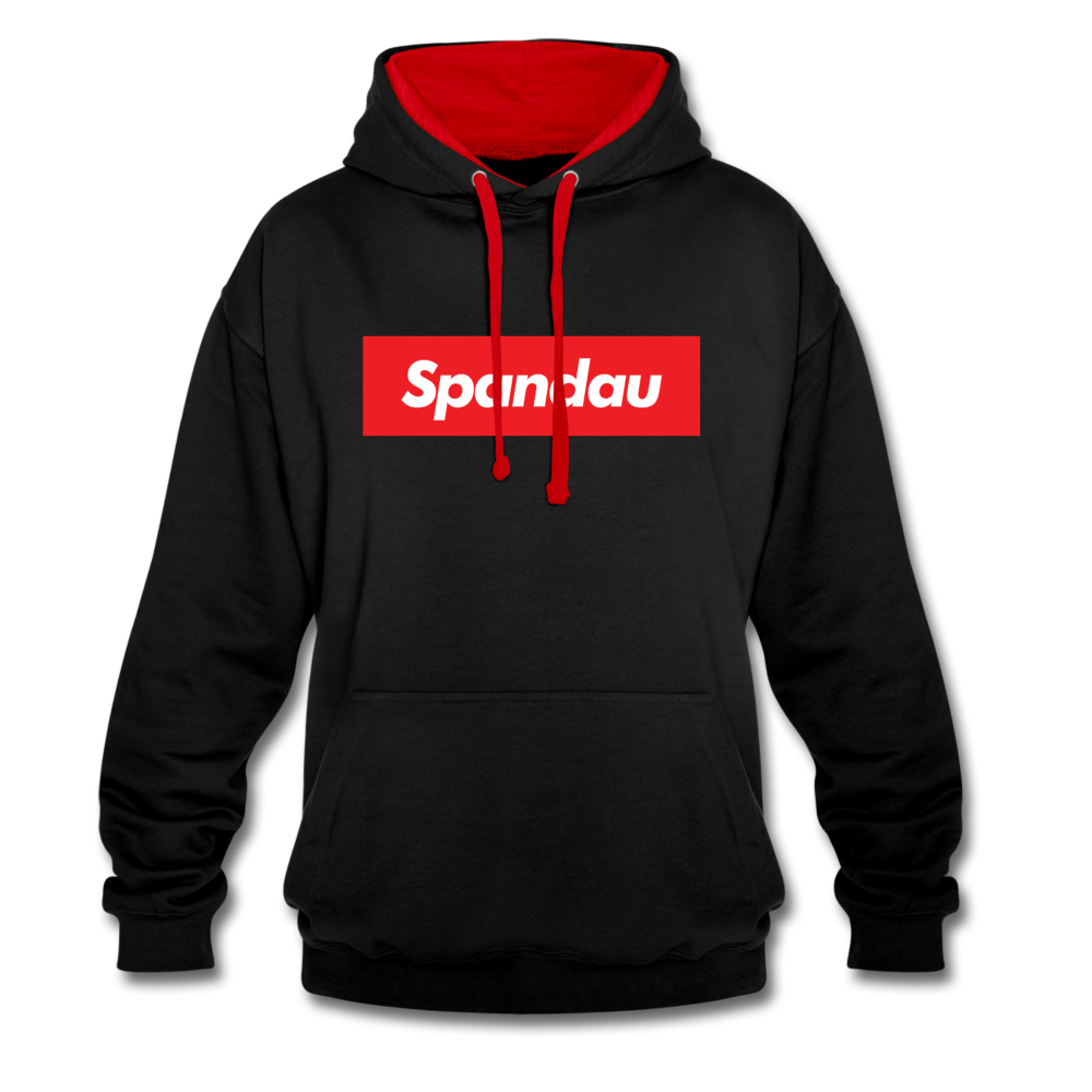 Spandau rot - Kontrast Hoodie - Schwarz/Rot