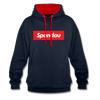 Spandau rot - Kontrast Hoodie - Navy/Rot