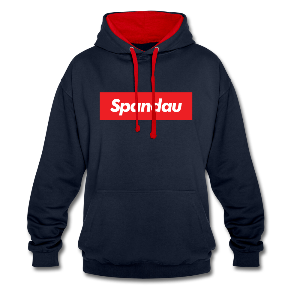 Spandau rot - Kontrast Hoodie - Navy/Rot