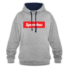 Spandau rot - Kontrast Hoodie - Grau meliert/Navy