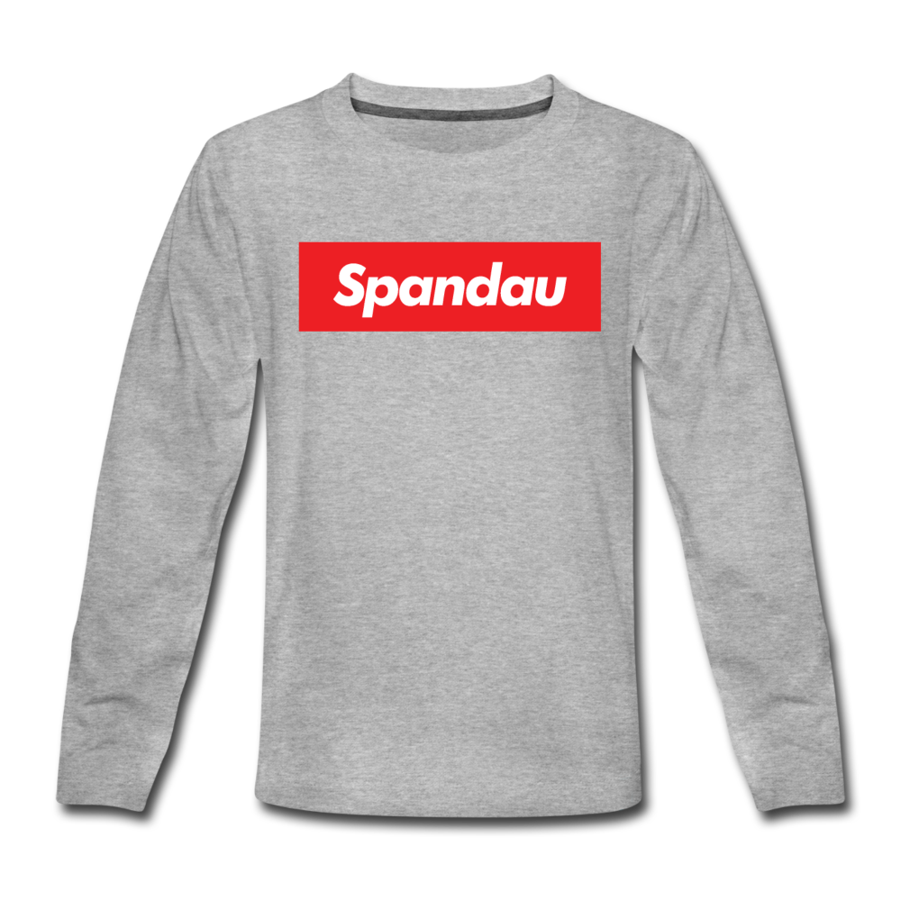 Spandau rot - Kinder Langarmshirt - Grau meliert
