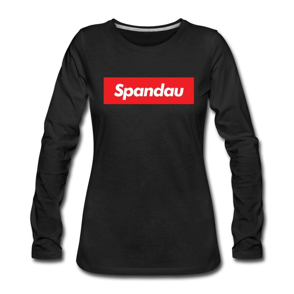Spandau rot - Frauen Premium Langarmshirt - Schwarz