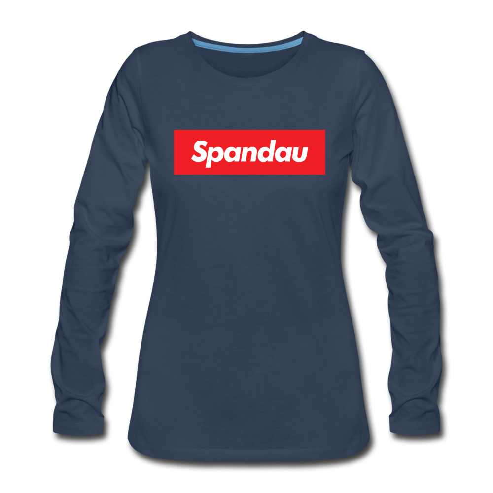 Spandau rot - Frauen Premium Langarmshirt - Navy