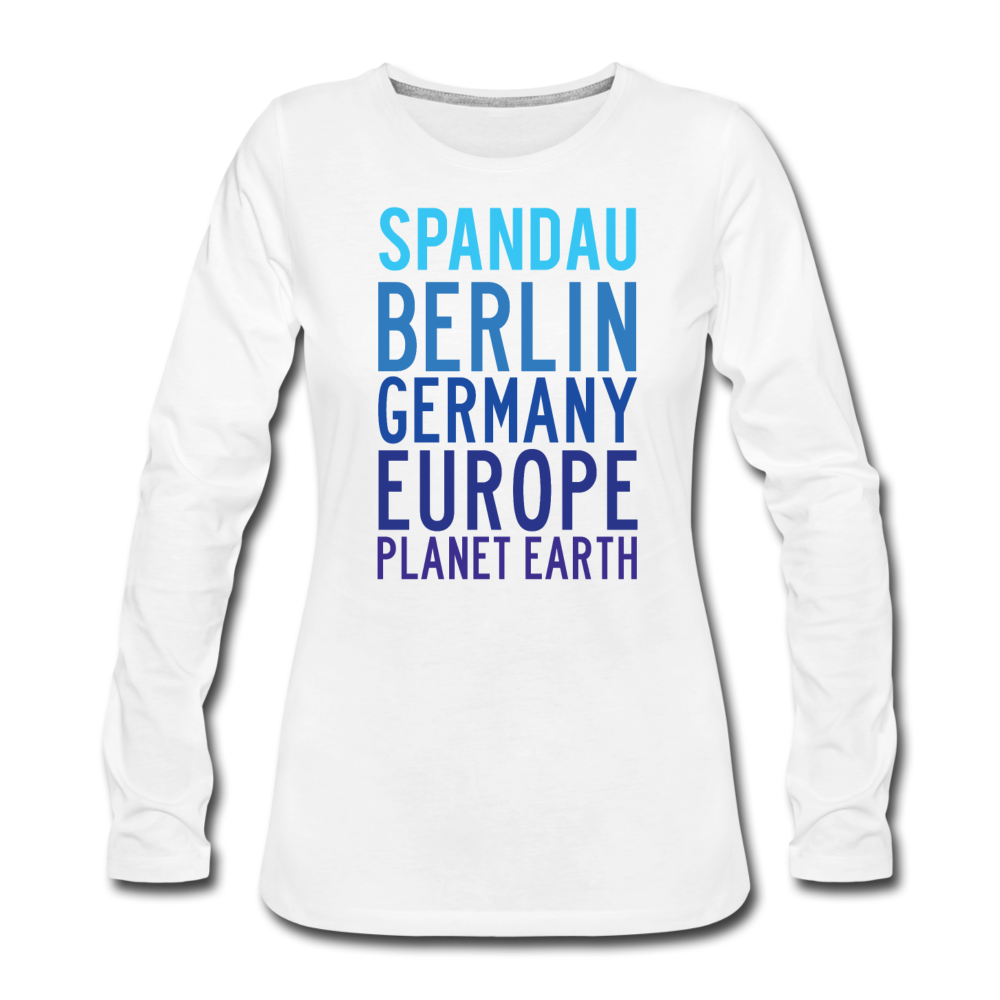 Spandau Planet Earth - Frauen Premium Langarmshirt - Weiß