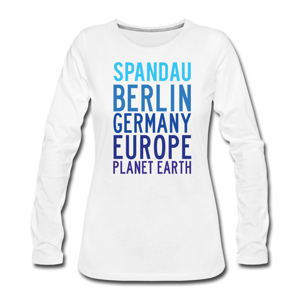 Spandau Planet Earth - Frauen Premium Langarmshirt - Weiß
