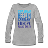 Spandau Planet Earth - Frauen Premium Langarmshirt - Grau meliert