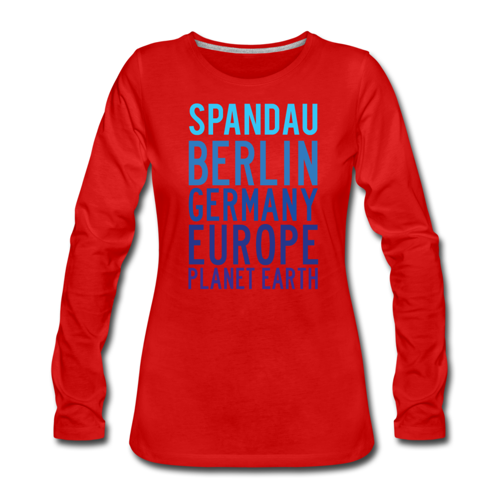 Spandau Planet Earth - Frauen Premium Langarmshirt - Rot