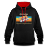 Spandau Hippest Neighborhood - Kontrast Hoodie - Schwarz/Rot