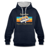 Spandau Hippest Neighborhood - Kontrast Hoodie - Navy/Grau meliert